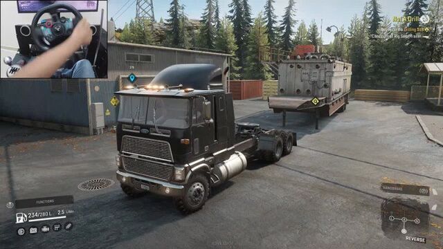 [xpertgamingtech] transporting an oversized construction trailer - snowrunner | logitech g29 gameplay