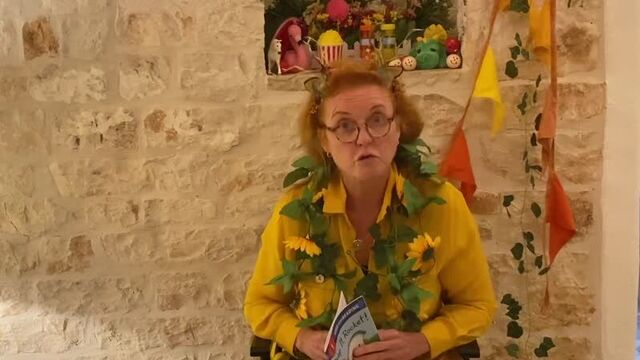 Sarah ferguson reading drop it rocket by tad hills