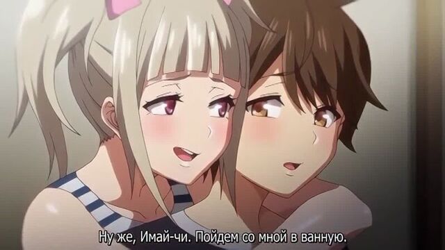 Аниме. хентай порно. две симпатичные тянки соблазняют молодого парня