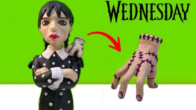 Уэнсдей аддамс и вещь семьи аддамс из пластилина ► сериал wednesday | изи лепка