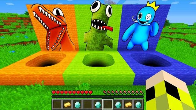 Выбери круглую яму радужные друзья оранжевый зеленый синий в майнкрафт ! roblox rainbow friends