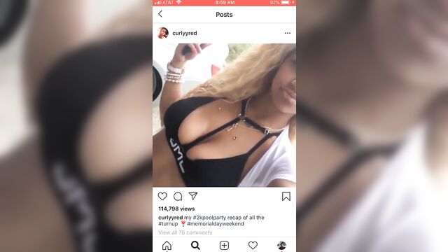 Black beauty curlyredd shows her twerking skills in a video