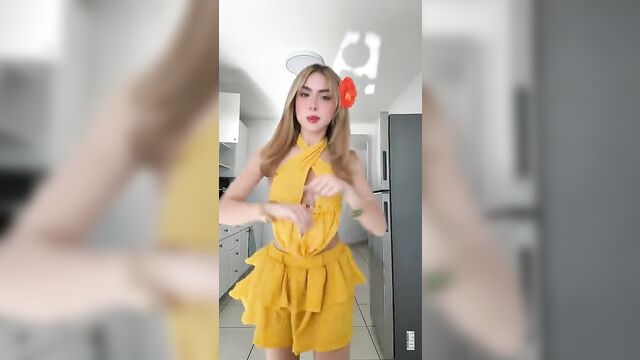 Busty latina karen torres dances in the nude on tik tok