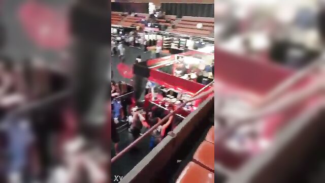 Bunch of wet pussies gets fucked in stadium