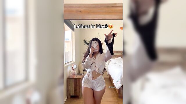 Hot tiktok girl shows her ass in thong undies and shakes it