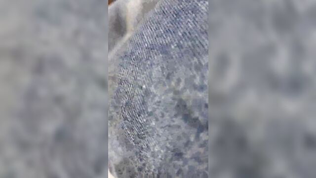 A mature woman was touched by a spider web and got excited