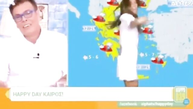 A hot weather reporter gets fingered on live camera