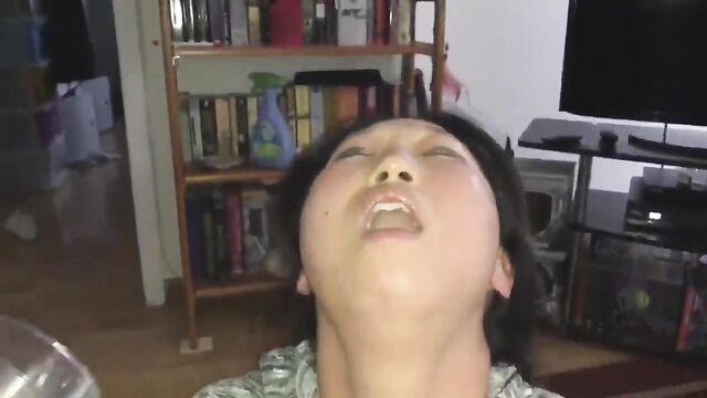 Asian guy takes a big load of bbc cum