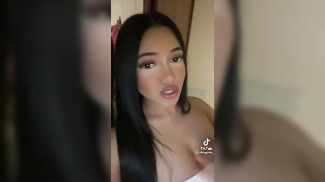 A beautiful girl with big tits performs a viral tiktok dance 2