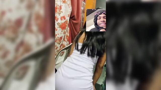 A tasty young woman wiggling her ass on the roll