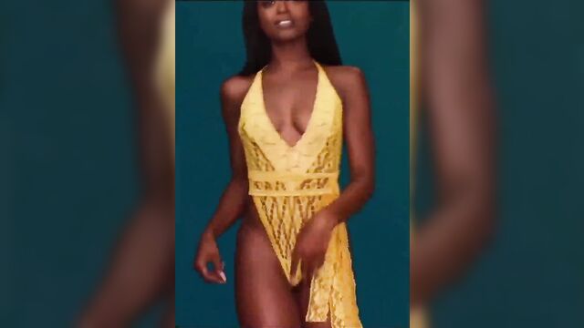 Slim thick chocolate bria myles showing her phat booty