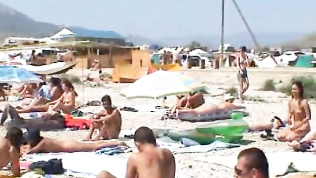 Alicia arias (spanish) takes sun naked on the beach