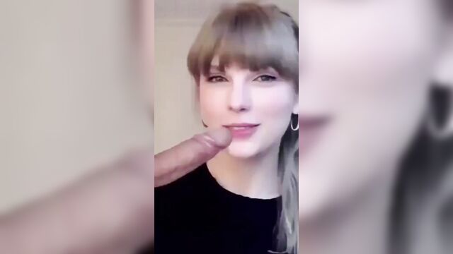 Cute taylor swift trying to suck a big dick