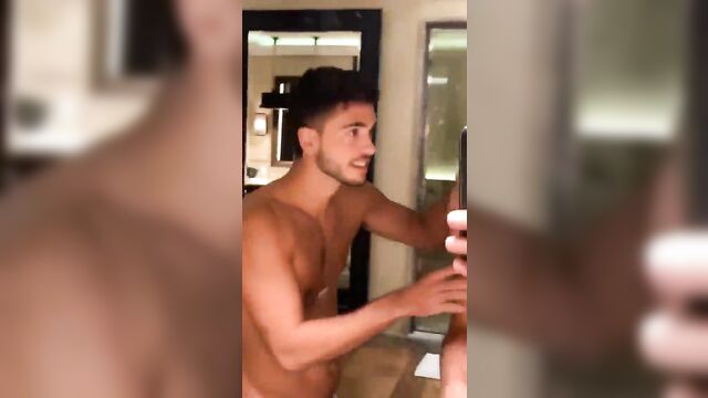 Noah centineo's huge cock is a sight to behold after showering