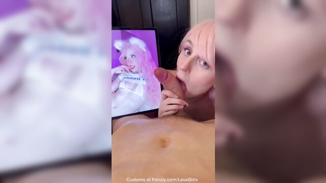 Gothic alternative girl sucks and licks cock with professional skill
