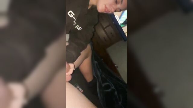 Sweet young slut gives a blowjob to her loved one