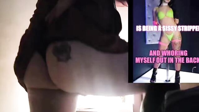 Sissy stripper rehearsal with sissy ass exposure