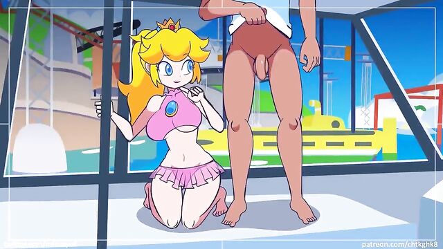 Princess peach's big ass is a peach during her holidays