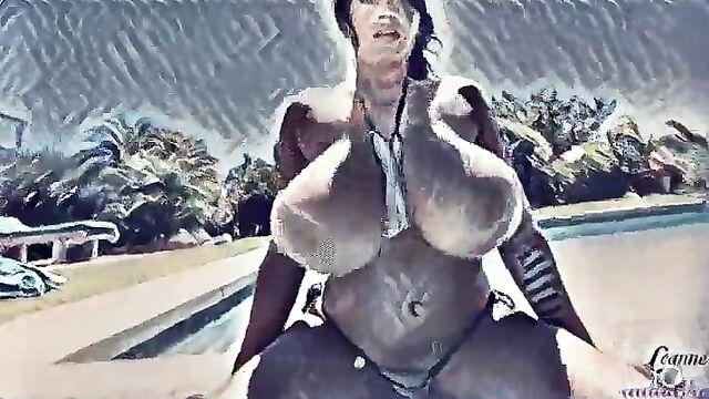 Leanne crow is about to get fucked in the pool