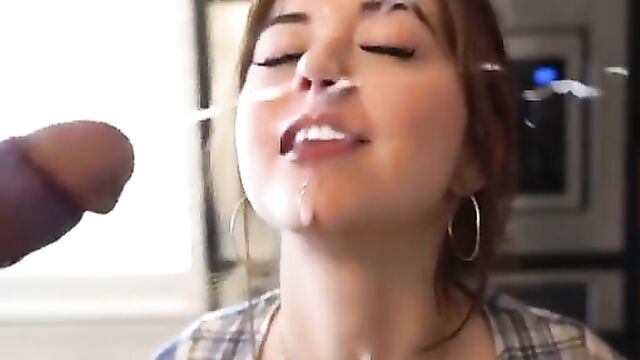 Maya higa receives a big facial after begging for it