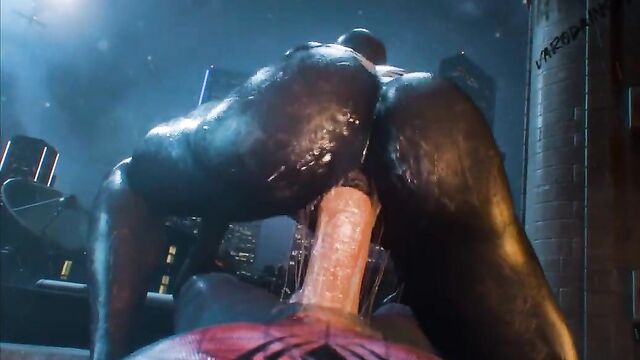 Venom's girlfriend is a stunning 3d hentai with incredible skills