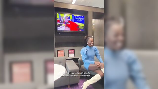 Aj odudu’s amazing legs in a tight ass dress and white fuck me boots wank bank scene