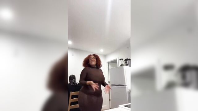 A fat dominican girl shows off her big ass in new york