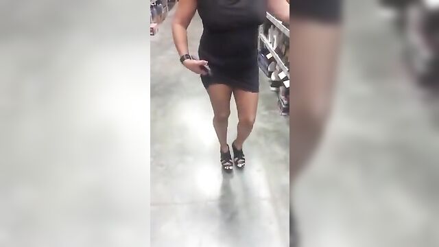 Public exposure with a slutty wife flashing her body around