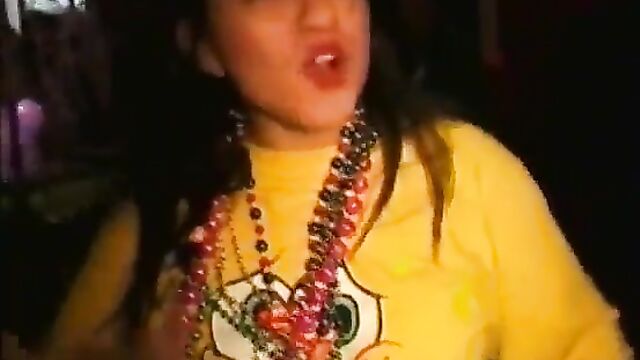 Topless girls are getting fucked on the streets of mardi gras