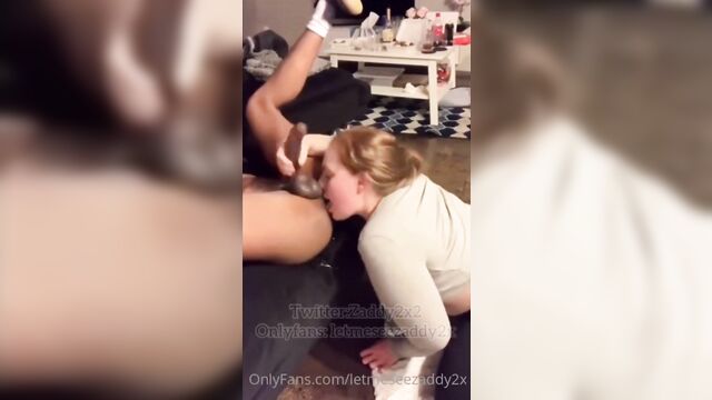 Blonde slut gets her pussy stuffed with bbc after rimming