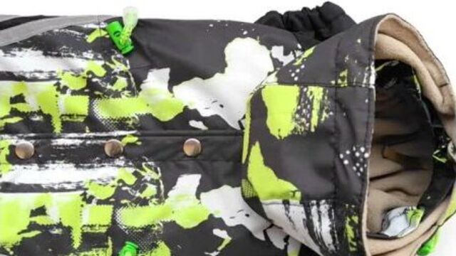 Комбинезон) мембрана черная+"спорт лайм"