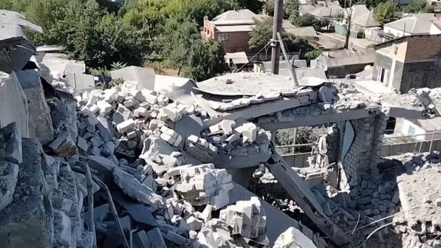 ️последствия обстрела города красный луч (лнр) со стороны вфу