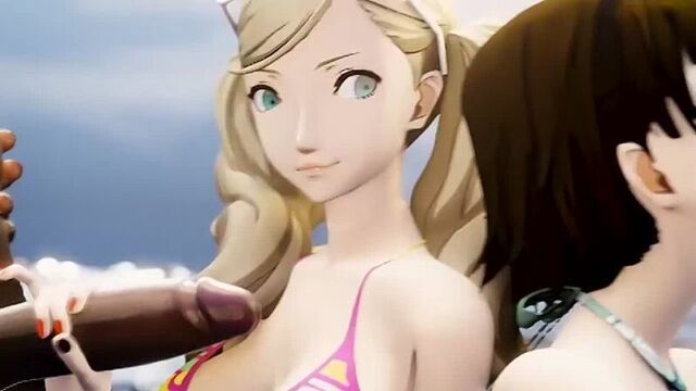 Amateurthrowaway | takamaki ann, niijima makoto (persona 5) [hentai 3d]