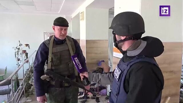 Разрушенная школа в населенном пункте верхнеторецкое в днр