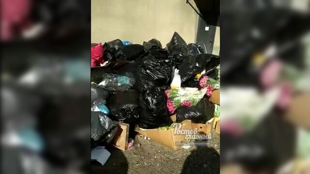 Горы цветов на помойке после 8 марта 10.3.2020 ростов-на-дону главный