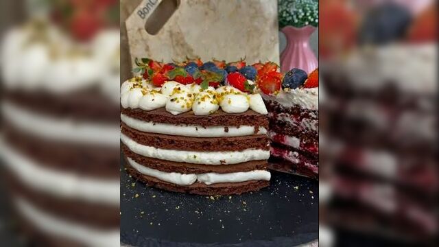 Торт вупи пай - рецепт с крем чизом и малиной