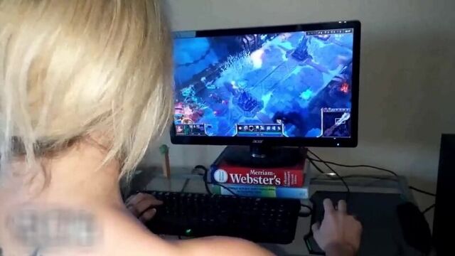 Twitch streamer rides dildo while playing league of legends! [teen. stream, webcam]