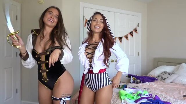 Lana rhoades porno star solo masturbation dildo big ass porno actres halloween try-on haul ft. maddy belle