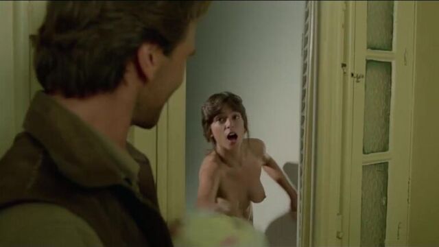 0049 - no cens- enf girls taking a shower. scene from massacre in dinosaur valley, 1985 (naked hidden by the censor)