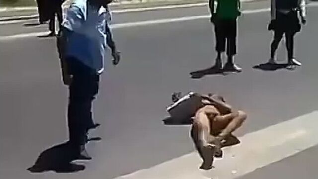 White man stripped naked in south africa and killed by racist anti-white blacks!!!!!!