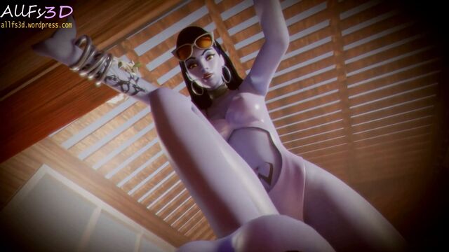 Widowmaker and mercy - caught shoe sniffing