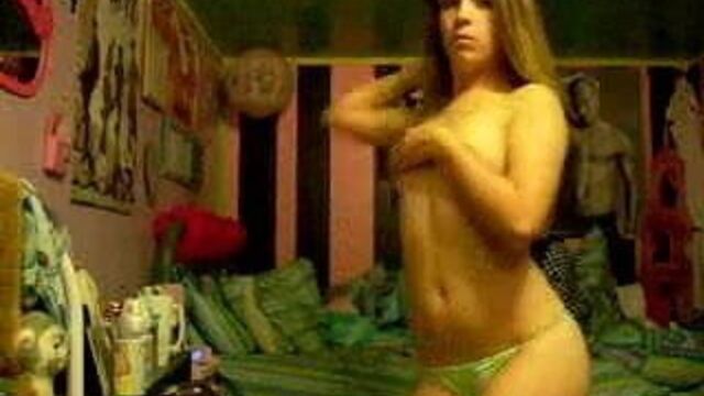 Girl strips & mast in bedroom