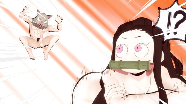 Inosuke and nezuko | kimetsu no yaiba | anime | shelter_hickey