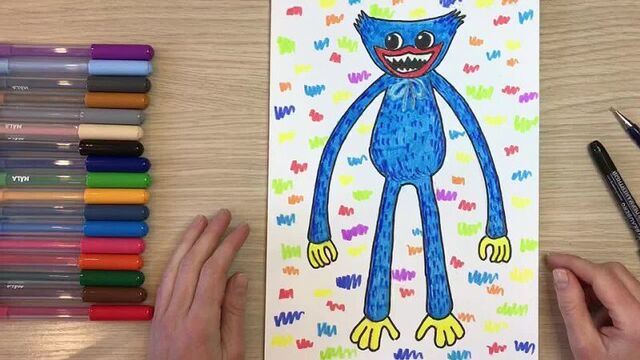 Хаги ваги рисунок. как нарисовать хаги ваги. как рисовать хаги ваги. карандаши и краски.