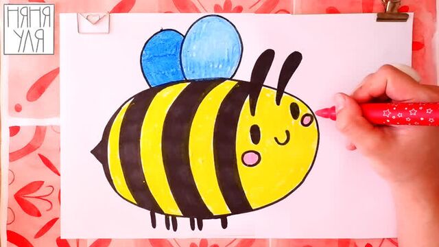 Как нарисовать пчёлку для детей | рисуем пчелу | няня уля
